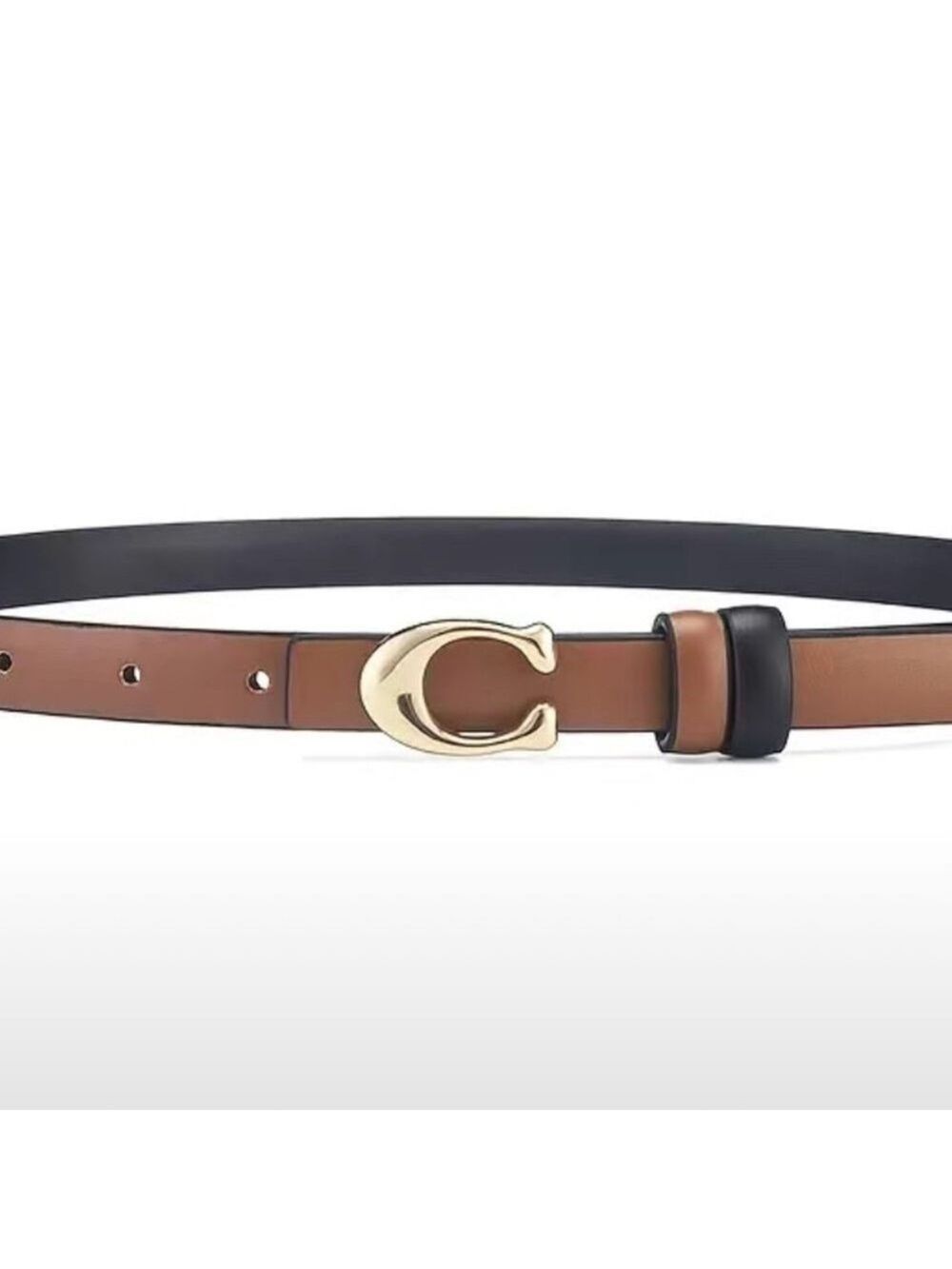 Big letter C classic buckle black belt - Picture 7 of 16